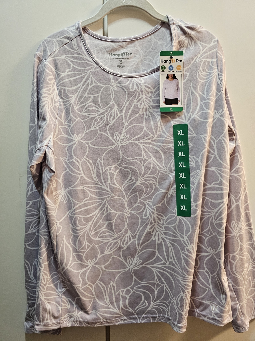 Hang Ten Women's Floral Long-Sleeve Top - Light Lavender